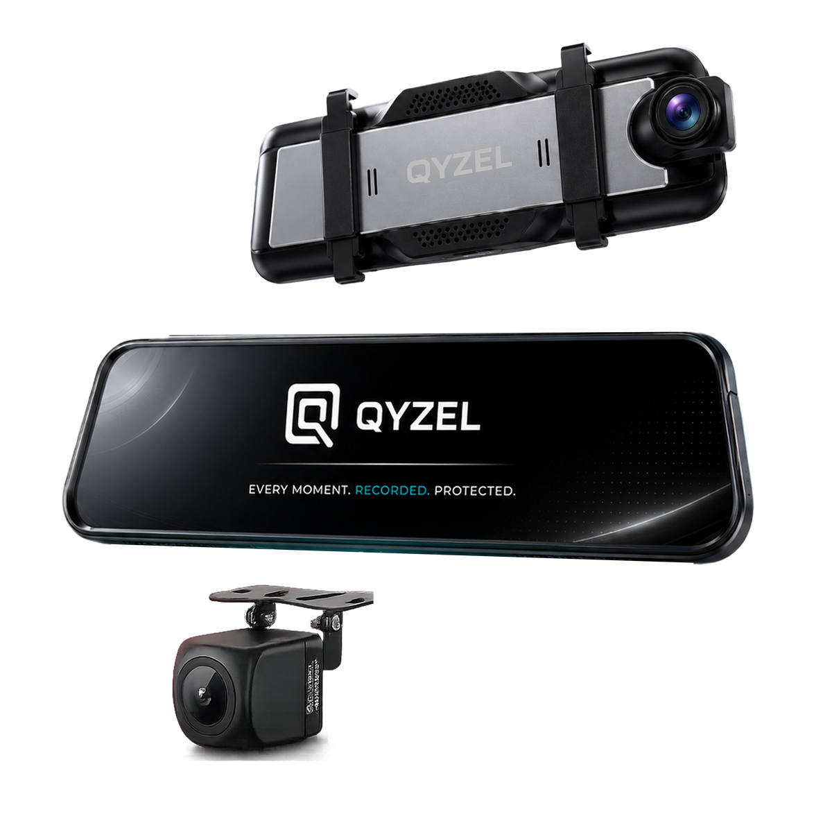 QYZEL Dashvolt Series Mirror Dashcam Digital 10 Inch 4K 1080P