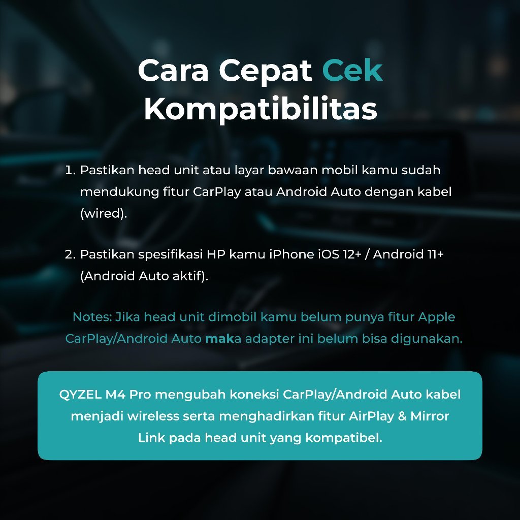 QYZEL M4 Pro adapter 4in1 wireless CarPlay Android Auto AirPlay – foto 6